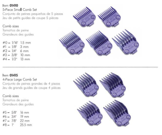 andis clipper blade sizes chart horse