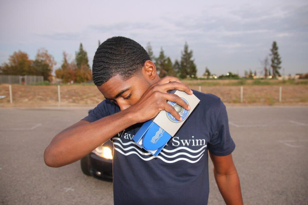 waves on swim t-shirt