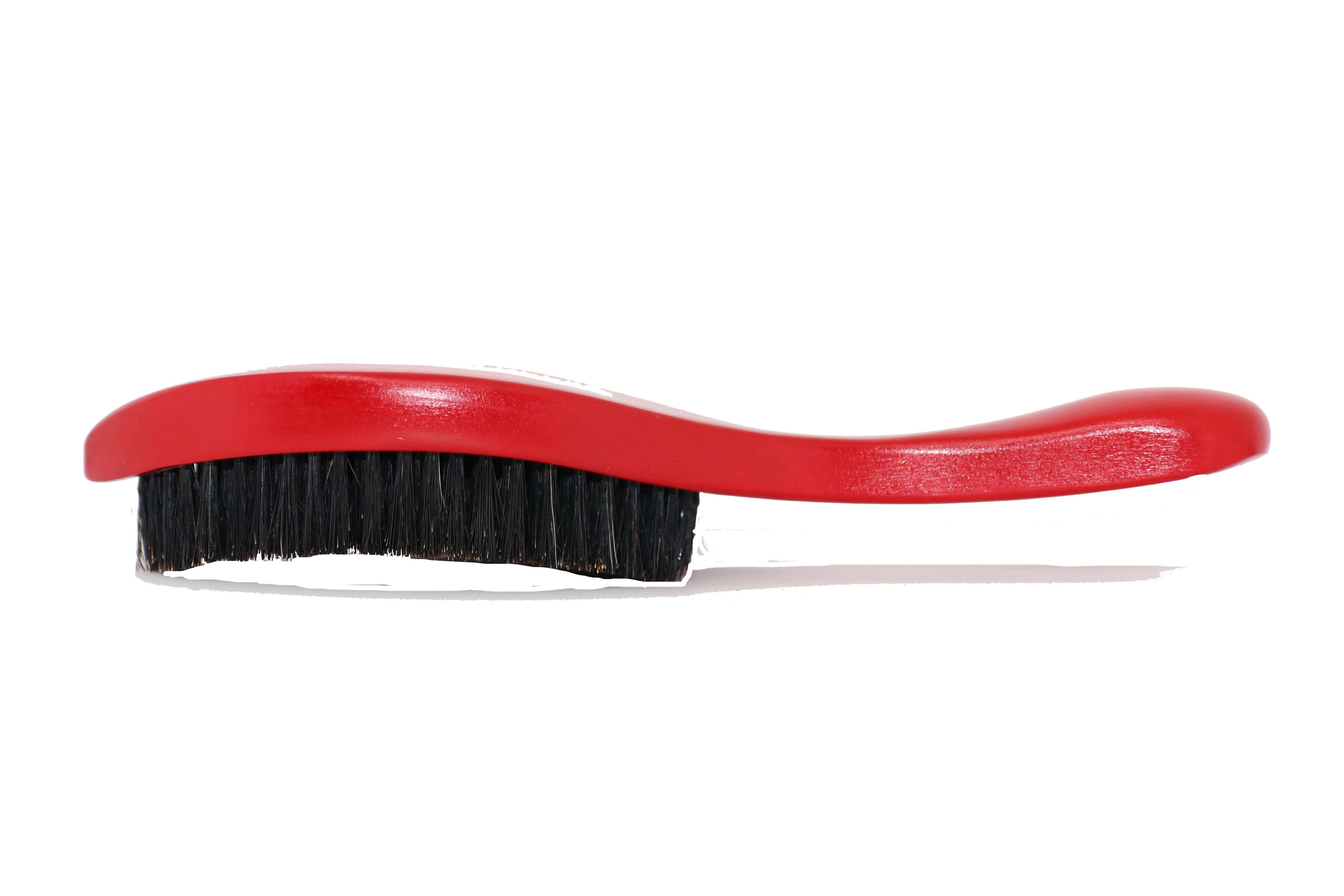 3WP Curved Red 360 Wave Brush handle