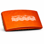Polished orange wave brush close-up