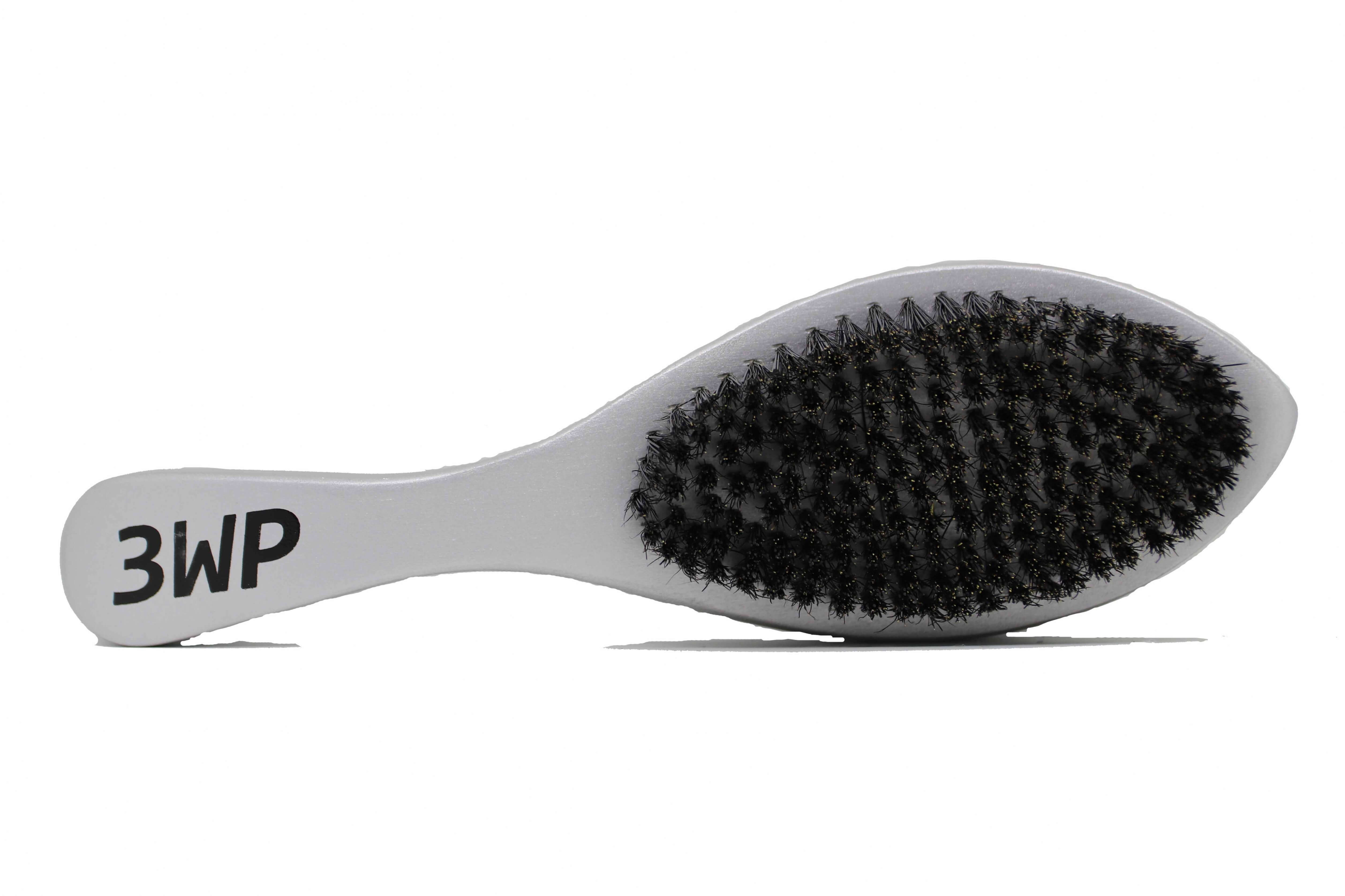 3WP curved silver 360 wave brush handle