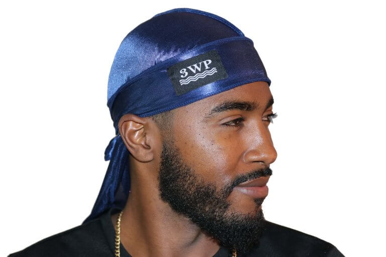 Silky 3WP Durag (Navy Blue) – 360WaveProcess