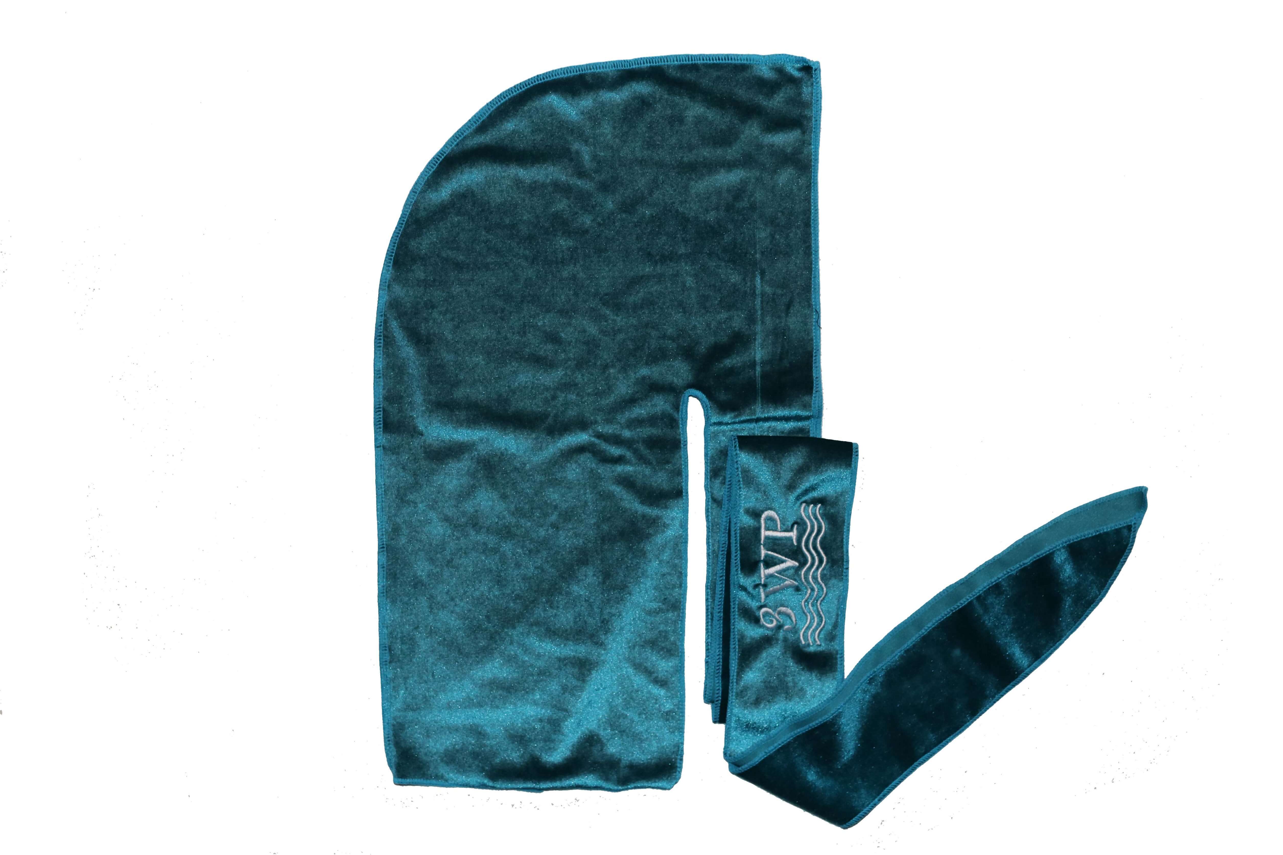 Turquiose velvet durag