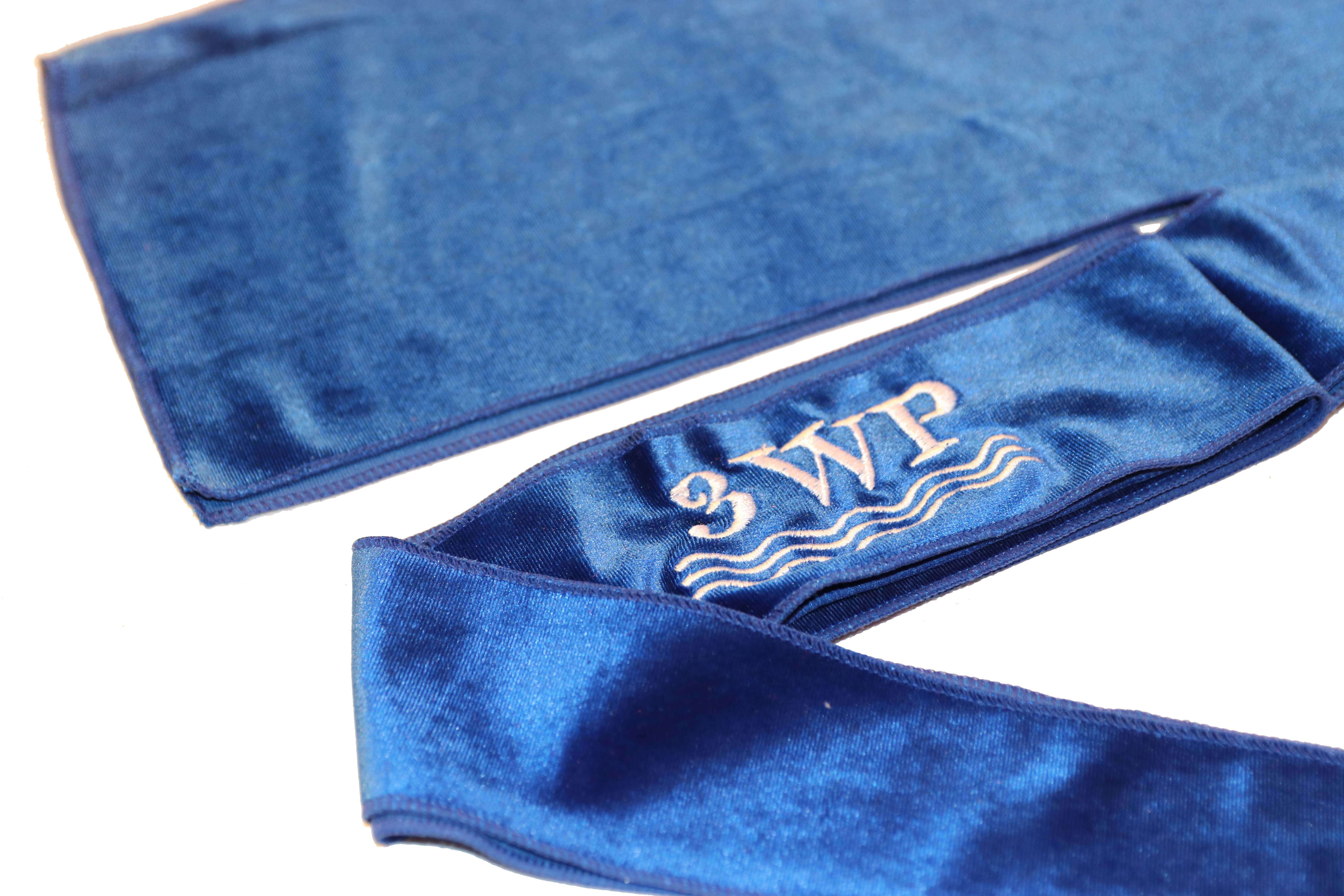 Velvet 3WP Royal Blue Du-rag (White Stitching) – 360WaveProcess