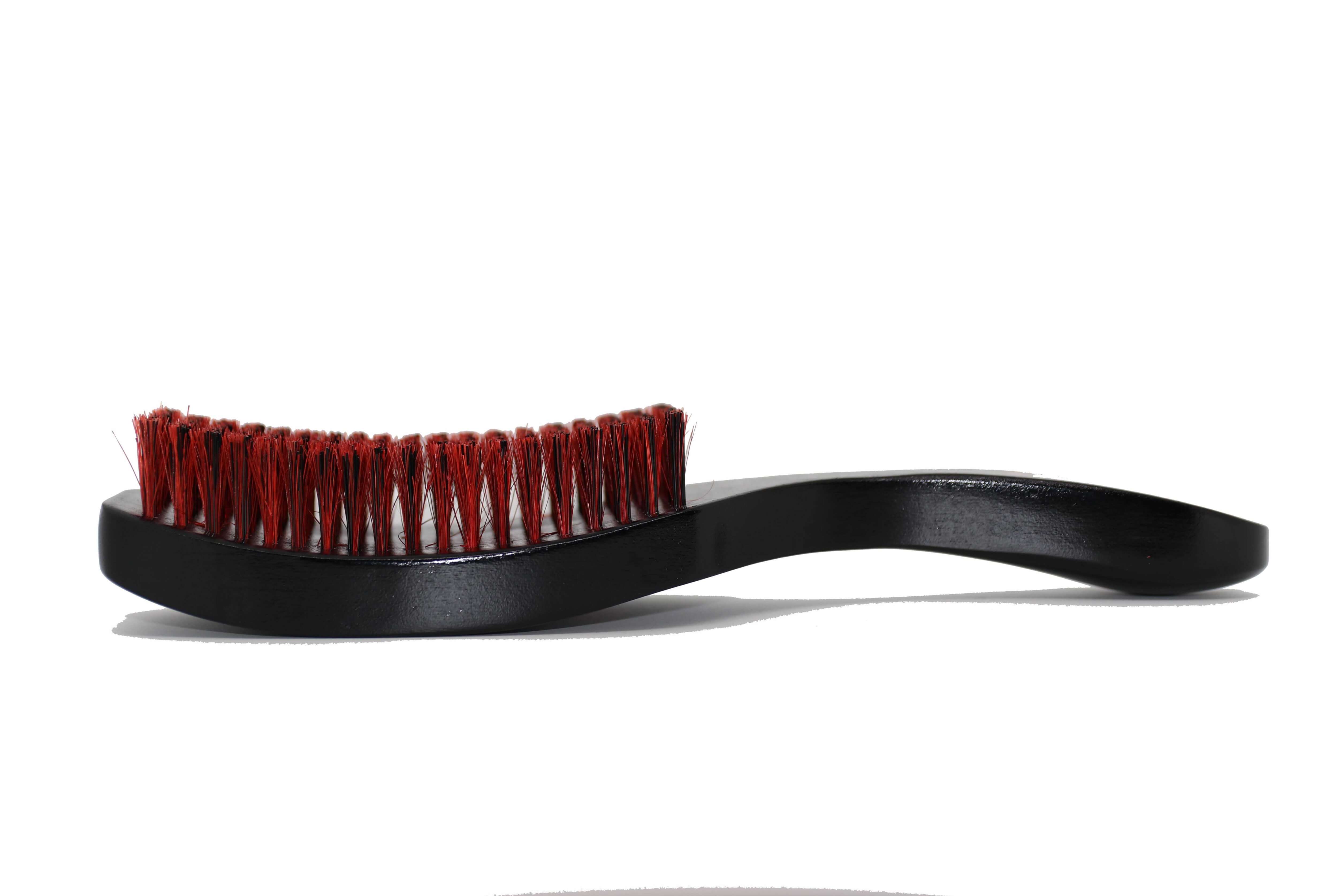 Black brush red bristles