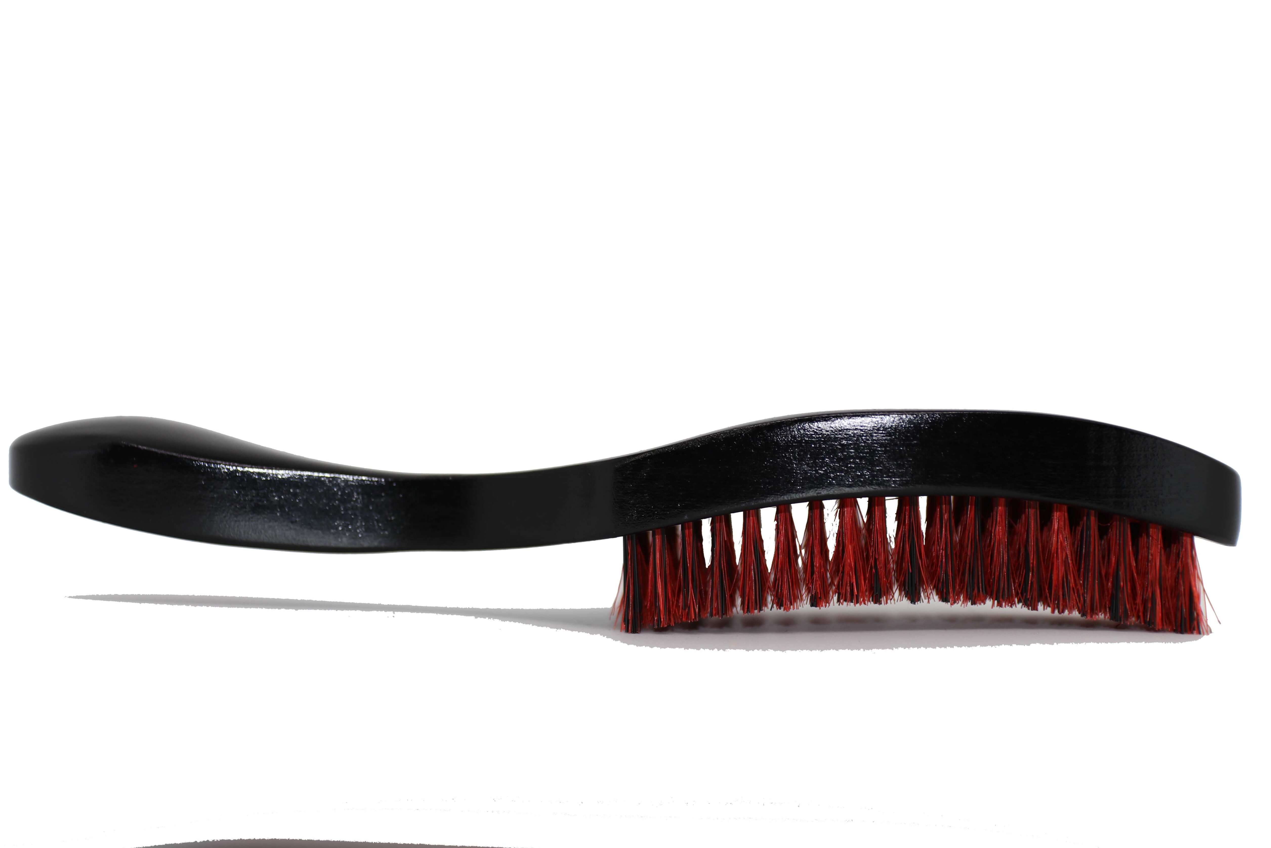 Black brush red bristles