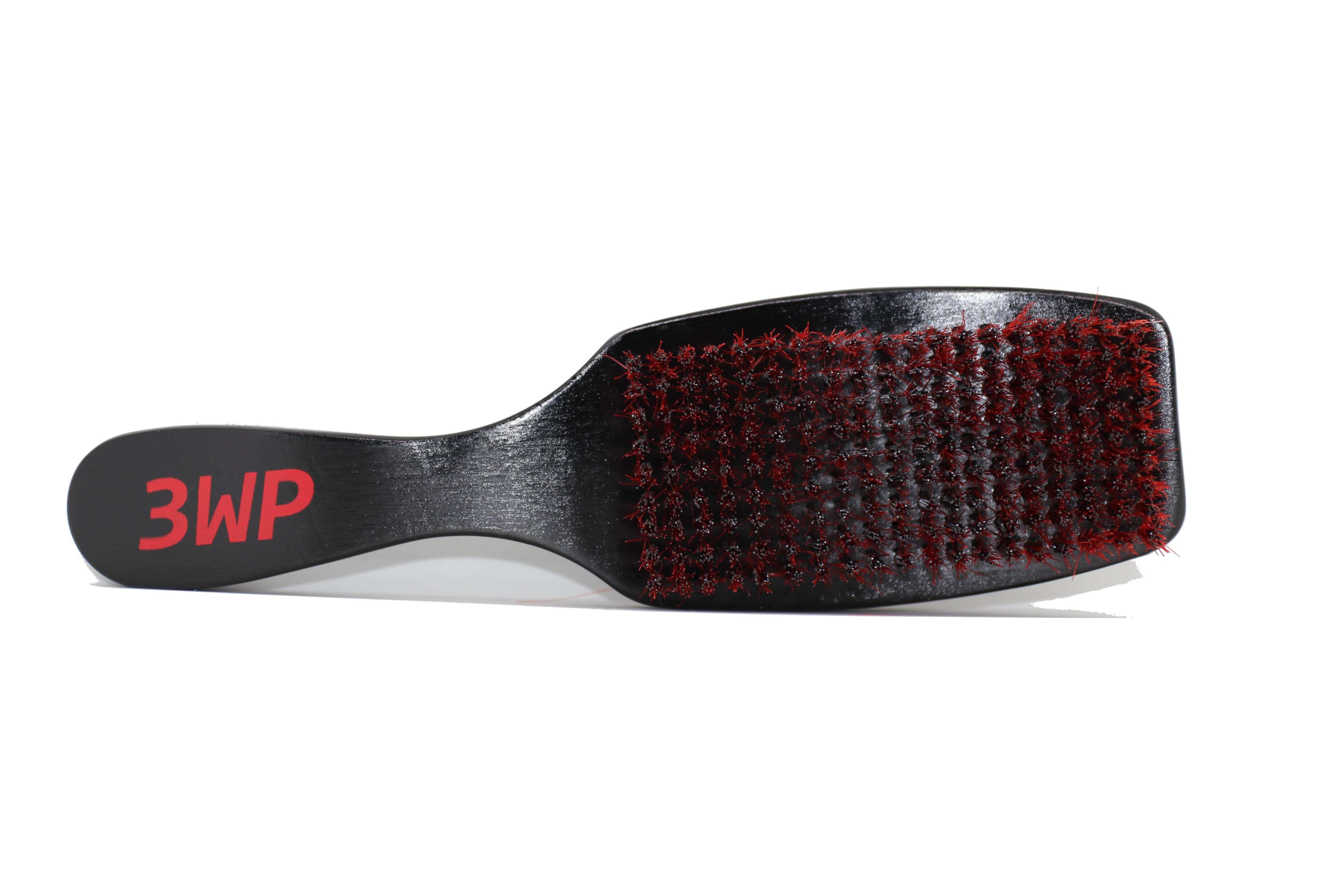 Black brush red bristles